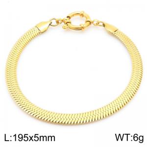 Stainless steel gold spring buckle blade bracelet - KB188410-Z