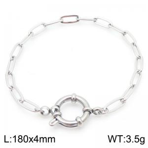 Stainless steel color spring buckle paperclip bracelet - KB188413-Z