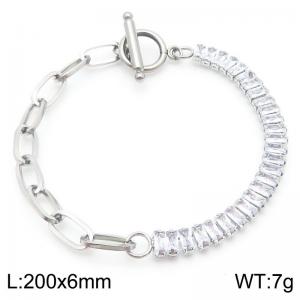 OT Chasp Stainless Steel and Crystals Bracelet for Women Trendy Jewelry - KB188415-Z