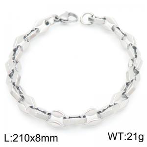 Fashion Men's Geometrical Link Chain Simple Stainless Steel Bracelet 210mm Bangle - KB188475-Z