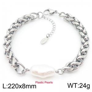 Irregular Pearl Stainless Steel Women's Bracelet - KB188644-Z