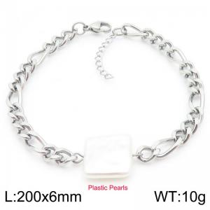 Irregular Pearl  Stainless Steel Women's Bracelet - KB188645-Z