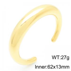Simple and stylish stainless steel ring 13mm thick bracelet with open design - KB188661-GC