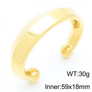 Personalized exaggerated design stainless steel sloping horseshoe ring open bracelet - KB188662-GC