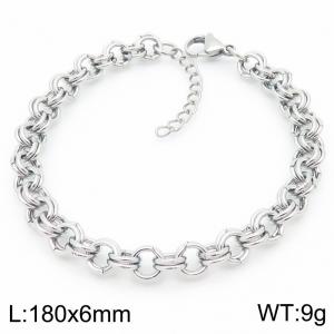 180mm Stainless Steel Ring Links Bracelet - KB188692-Z
