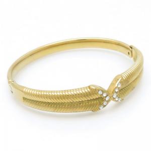 Stainless Steel Stone Bangle - KB188731-SP