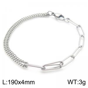Double Link Chain Stainless Steel Bracelet Simple Jewelry - KB188831-Z