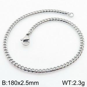 Stainless steel six sided ground Cuban bracelet - KB189040-Z