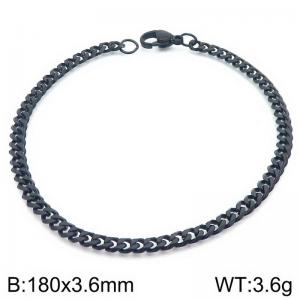 Stainless steel six sided ground Cuban bracelet - KB189042-Z