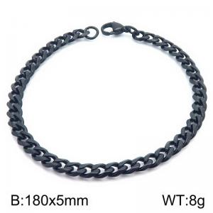 Stainless steel six sided ground Cuban bracelet - KB189048-Z
