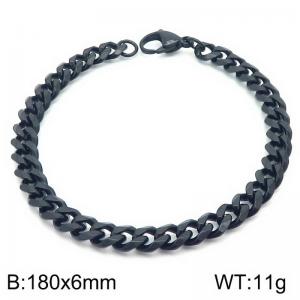 Stainless steel six sided ground Cuban bracelet - KB189051-Z