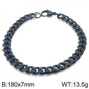 Stainless steel six sided ground Cuban bracelet - KB189054-Z