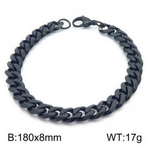 Stainless steel six sided ground Cuban bracelet - KB189057-Z