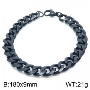 Stainless steel six sided ground Cuban bracelet - KB189060-Z