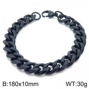 Stainless steel six sided ground Cuban bracelet - KB189064-Z