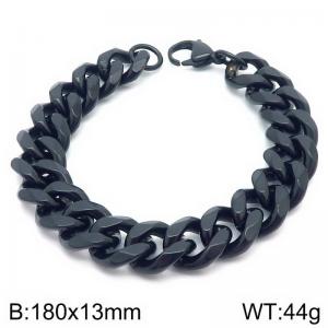 Stainless steel six sided ground Cuban bracelet - KB189067-Z