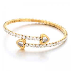 Stainless Steel Stone Bangle - KB189148-HR