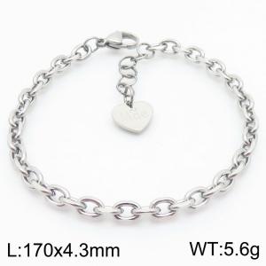 O-Shaped Link Chain Stainless Steel Bracelet Silver Color - KB189239-Z