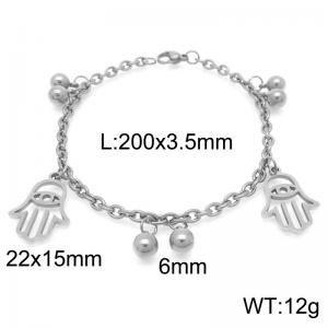Stainless Steel Link Chain Bracelet With Buddha's-hand Penant Silver Color - KB189260-Z