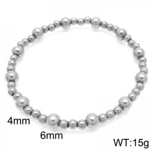 Stainless Steel Beads Link Chain Bracelet Silver Color - KB189270-Z