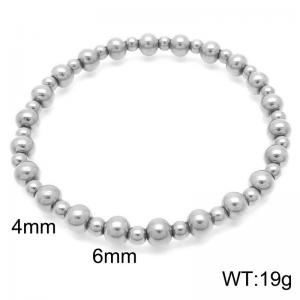 Stainless Steel Beads Link Chain Bracelet Silver Color - KB189274-Z