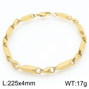 European and American fashion stainless steel creative 225 × 4mm sunflower seed chain Japanese buckle charm gold bracelet - KB189414-KFC