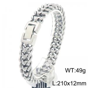 12MM Wide Stainless Steel Bracelet For Men Punk Love Chain Jewelry - KB189594-KJX