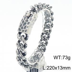 Vintage 316L Stainless Steel Bracelet For Men Punk Dimples Biker Party Jewelry - KB189598-KJX