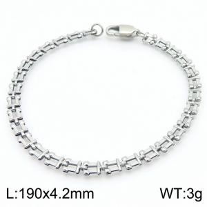 Fashion Stainless Steel Geometric Square Bracelet Silver Color - KB189678-Z