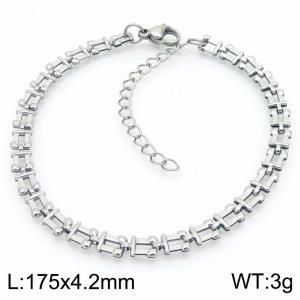 Fashion Stainless Steel Geometric Square Bracelet Silver Color - KB189680-Z