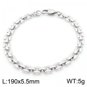 Fashion Stainless Steel Geometric Square Bracelet Silver Color - KB189682-Z