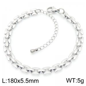 Fashion Stainless Steel Geometric Square Bracelet Silver Color - KB189684-Z