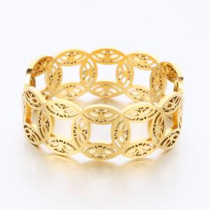 Stainless Steel Gold-plating Bangle - KB189761-SP