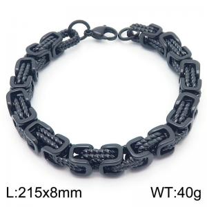 Stainless steel Byzantine Fried Dough Twists hand chain bracelet - KB189944-Z