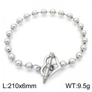 Fashion Stainless Steel Bracelet Beads Link Chain Silver Color - KB189971-Z
