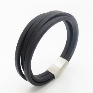 Stainless Steel Leather Bracelet - KB190176-TSC