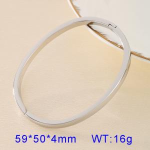 Steel oval stainless steel buckle high-end sensory ring smooth curved surface bracelet - KB190295-SP