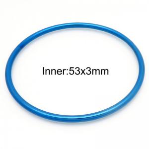 53x3mm Round Blue Titanium Comfortable Bracelet Stainless Steel Jewelry Bangles - KB190382-GC