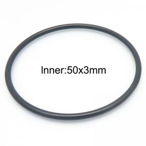 50x3mm Round Black Titanium Comfortable Bracelet Stainless Steel Jewelry Bangles - KB190436-GC