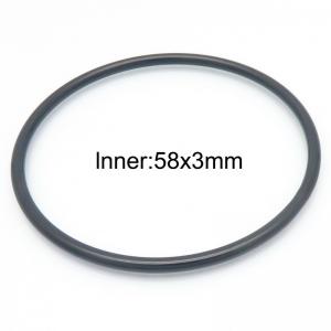 58x3mm Round Black Titanium Comfortable Bracelet Stainless Steel Jewelry Bangles - KB190438-GC