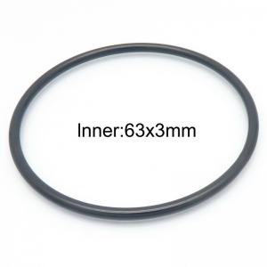 63x3mm Round Black Titanium Comfortable Bracelet Stainless Steel Jewelry Bangles - KB190440-GC