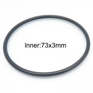 73x3mm Round Black Titanium Comfortable Bracelet Stainless Steel Jewelry Bangles - KB190444-GC
