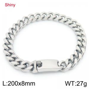 8mm Polished Stainless Steel Cuban Bracelet - KB190495-Z