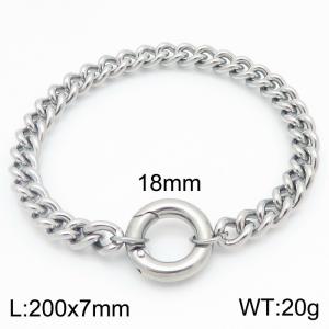 Fashion Stainless Steel Bracelet Cuban Link Chain Silver Color - KB190859-Z
