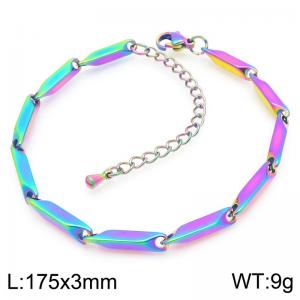 Gradient Purple Bamboo Chain Stainless Steel Bracelet Jewelry Wholesale - KB190881-Z