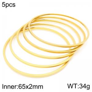 Stainless Steel Gold-plating Bangle - KB190957-LO