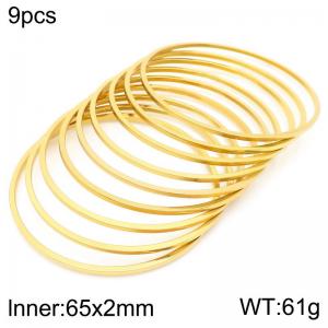 Stainless Steel Gold-plating Bangle - KB190963-LO