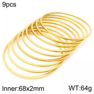 Stainless Steel Gold-plating Bangle - KB190964-LO