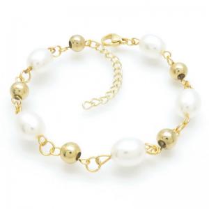 Stainless Steel Gold-plating Bracelet - KB191247-WH