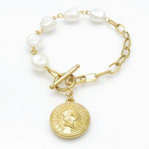 Stainless Steel Gold-plating Bracelet - KB191249-WH